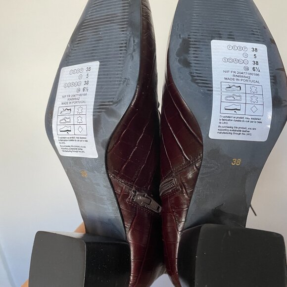 Brown Leather Textured Boots by LaRedoute - Picture 8 of 8